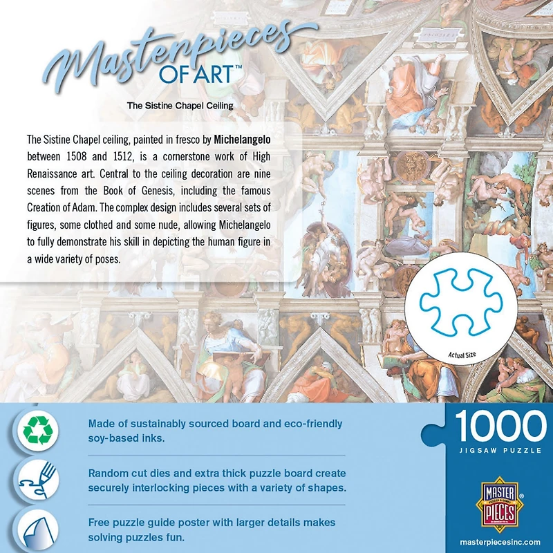 MasterPieces 1000 Piece Jigsaw Puzzle - Sistine Chapel - 19.25"x26.75"