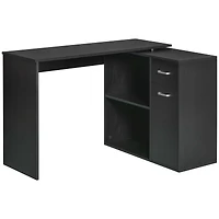 Homcom Home Office L-Shaped Corner Desk with Storage Drawer Modern Style