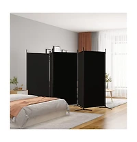 vidaXL 5-Panel Room Divider Black 170.5"x70.9" Fabric