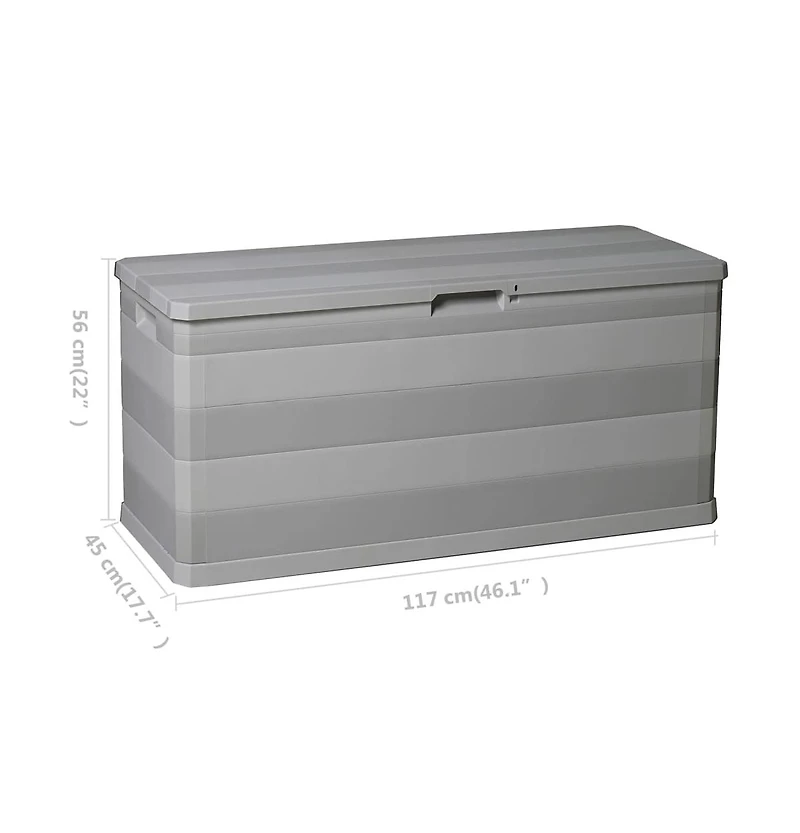 vidaXL Patio Storage Box Gray 46.1"x17.7"x22"