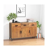 Sideboard Brown 43.3"x13.8"x27.6" Solid Wood Pine