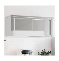 vidaXL Kitchen Wall Cabinet with Sliding Doors Stainless Steel