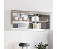 vidaXL Kitchen Wall Cabinet with Shelf Stainless Steel