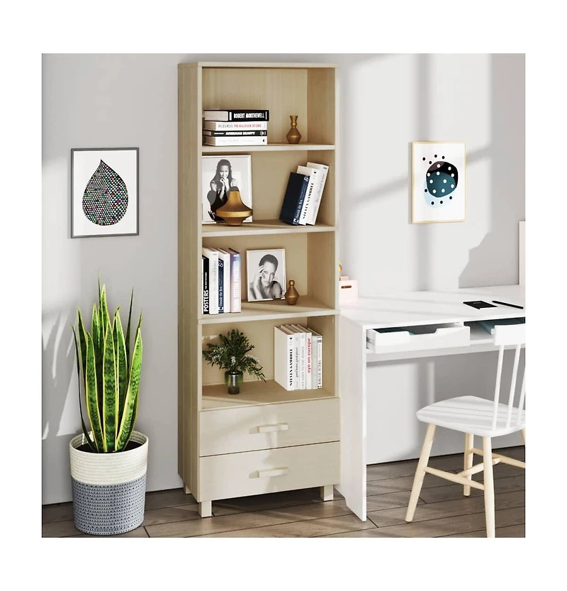 Highboard Hamar Honey Brown 23.6"x13.8"x70.9" Solid Wood Pine