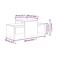 vidaXL Coffee Table Set Concrete Gray 39.4"x18.9"x15.7" Engineered Wood
