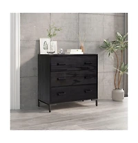Chest of Drawers Black 29.5"x13.8"x27.6" Solid Wood Pine