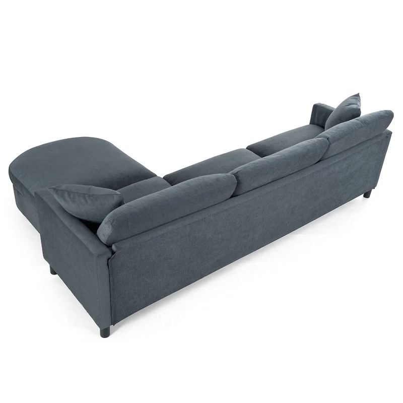 Streamdale Furniture 107.87'Sectional Sofa Couch With 1 Ottoman, Seat Cushion And Back Cushion Removable