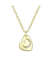 14K Gold Plated Cubic Zirconia Asymmetrical Star Pendant Necklace