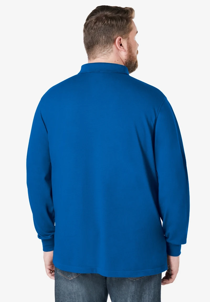 KingSize Big & Tall Long-Sleeve Shrink-Less Cotton Polo Shirt