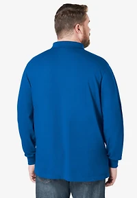KingSize Big & Tall Long-Sleeve Shrink-Less Cotton Polo Shirt