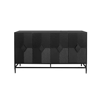 Streamdale Black Lacquered Wooden Sideboard Buffet Cabinet