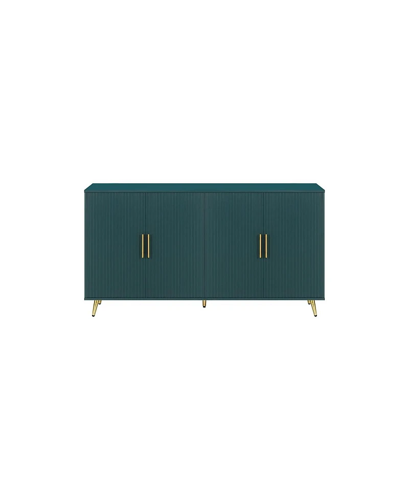 Streamdale Green Tv Stand with Storage & Adjustable Shelves