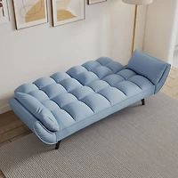 Streamdale Furniture 57" Blue Sofa Soft Two Armrests Throw Pillow Pillow Comfortable Fit Apartment Bedroom Small Space