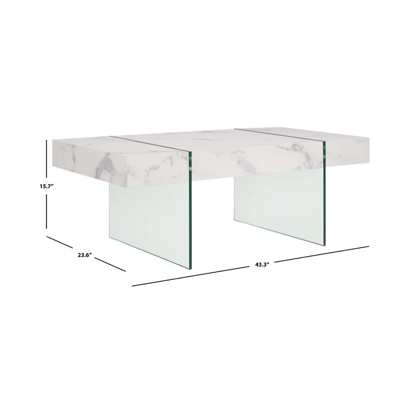 Jacob Rectangular Glass Leg Modern Coffee Table
