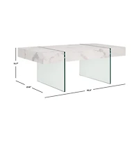 Jacob Rectangular Glass Leg Modern Coffee Table