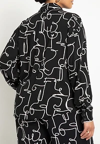 Eloquii Women's Plus Printed Button Down