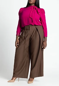 Eloquii Women's Drape Front Blouse