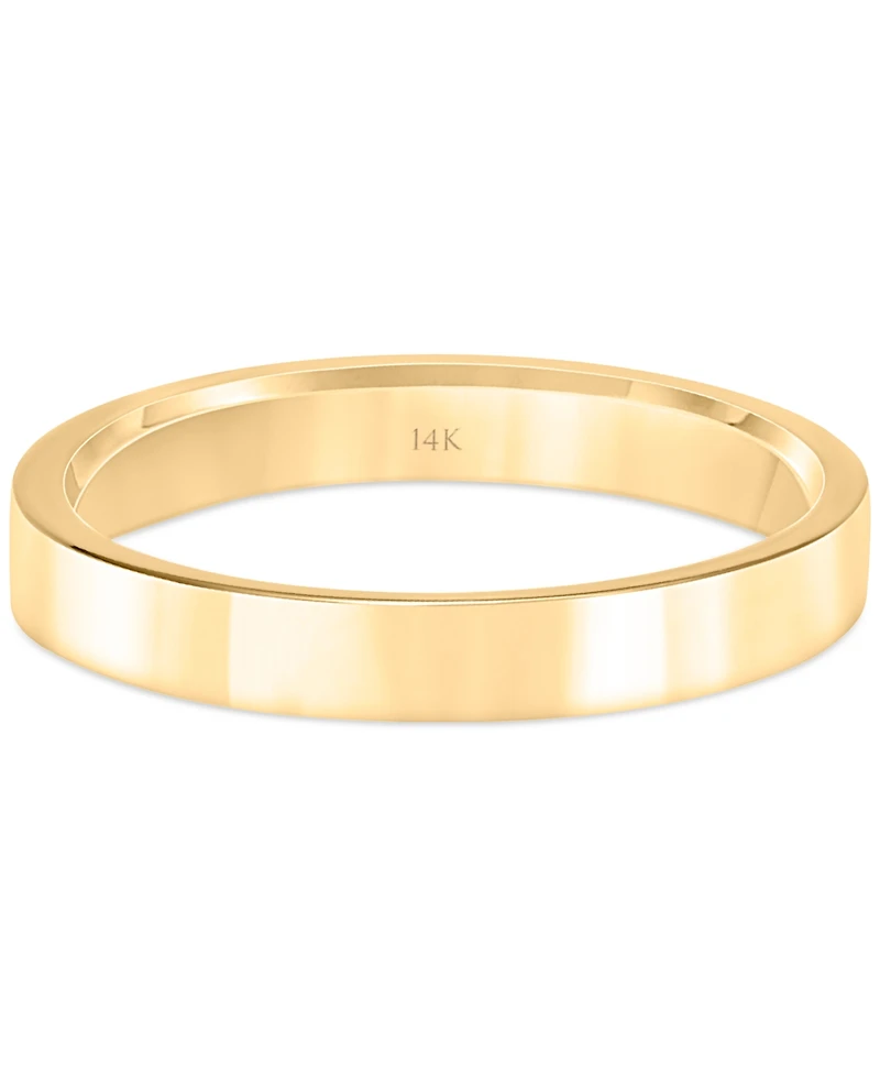 Flat Profile Comfort Fit Wedding Band in 14k Gold