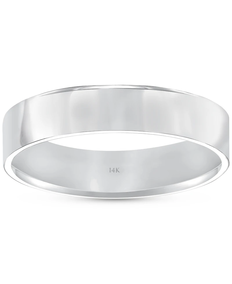 Men's Flat Profile Comfort Fit Wedding Band 14k Gold