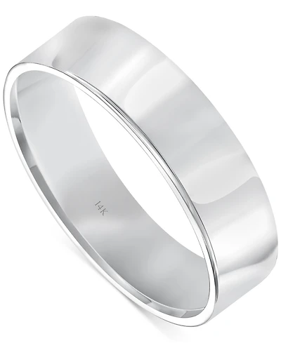 Men's Flat Profile Comfort Fit Wedding Band 14k Gold