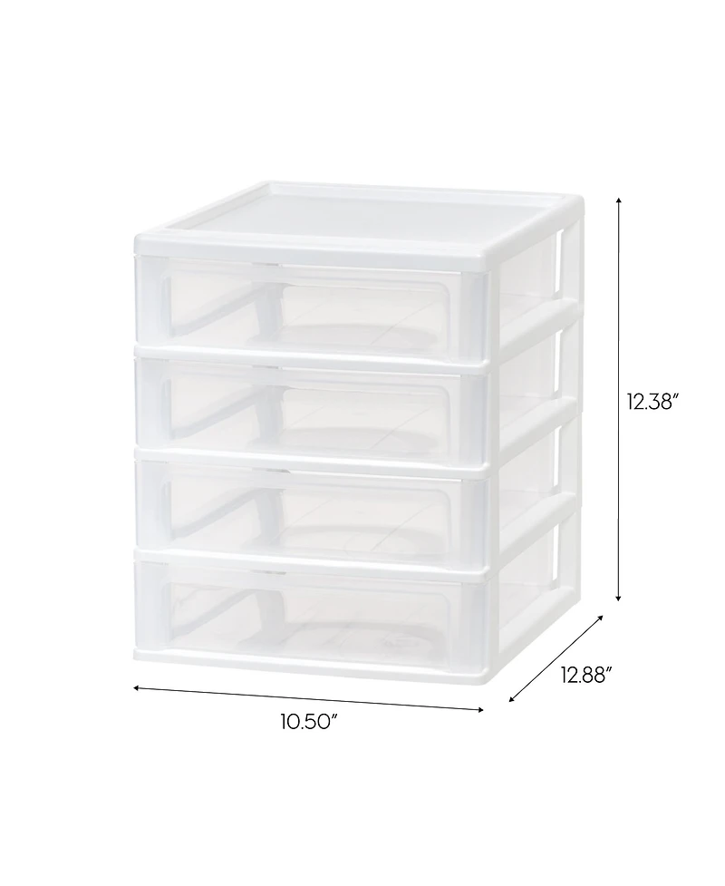 Iris 4-Drawer Desktop-Storage Unit, White