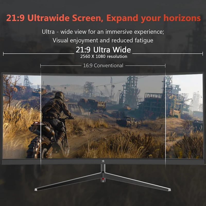 Z-edge 30 inch Uwfhd 2560 x 1080 21:9 Ultra Wide 200 Hz 1 ms 1500R Curved Gaming Monitor, FreeSync, Pip / Pbp, Hdmi x 2, Dp x 2,