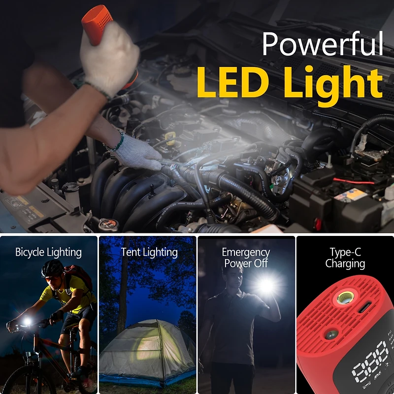 Rechargeable 2000mAh 150PSI Portable Tire Inflator Pump