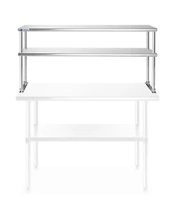 Gridmann Nsf Commercial Stainless Steel Double Overshelf 48" x 12" for Prep & Work Table