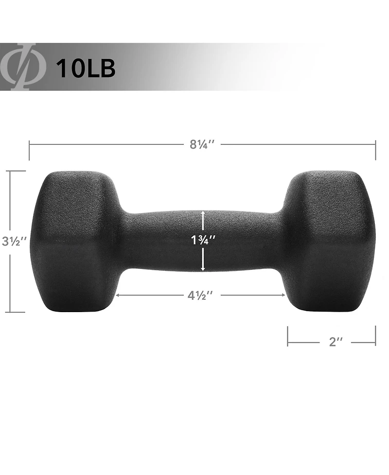 Philosophy Gym Neoprene Dumbbell Hexagon Hand Weights, lb Pair