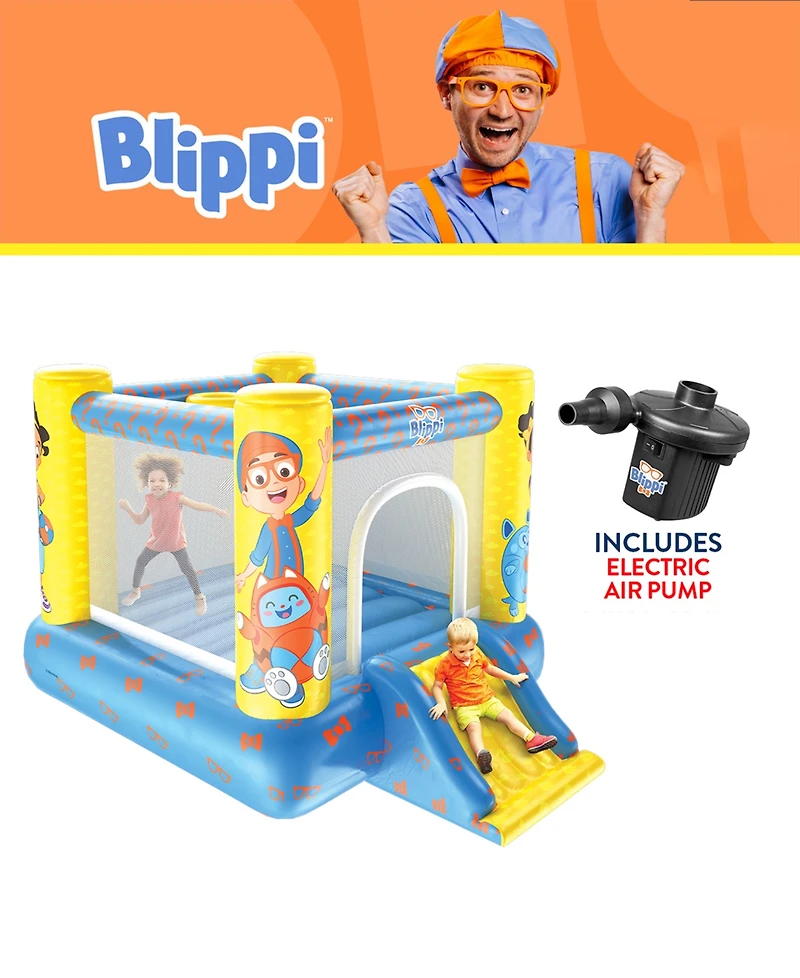 World Tech Toys Moonbug Blippi Inflatable Bouncer with Slide