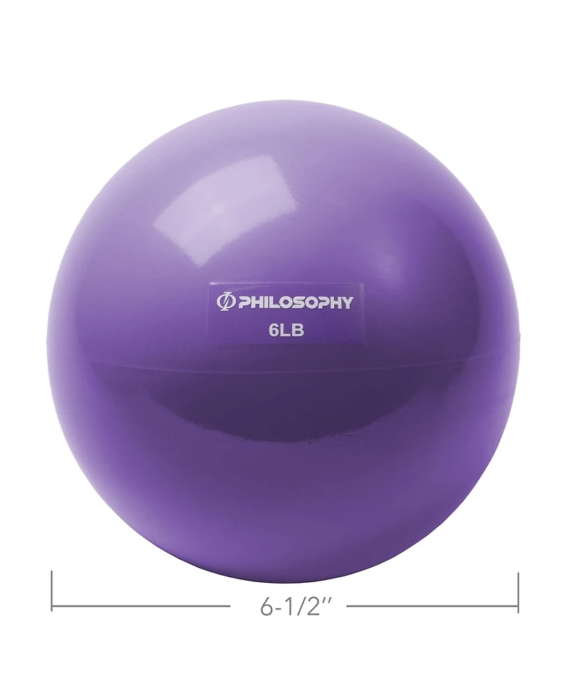 Philosophy Gym Toning Ball, 6 Lb, Purple - Soft Weighted Mini Medicine Ball