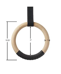 Philosophy Gym Wood Gymnastic Rings 1" - Exercise Ring Set Grip with Adjustable Straps, Grip Tape for Pull Ups, Dips, Muscle Ups
