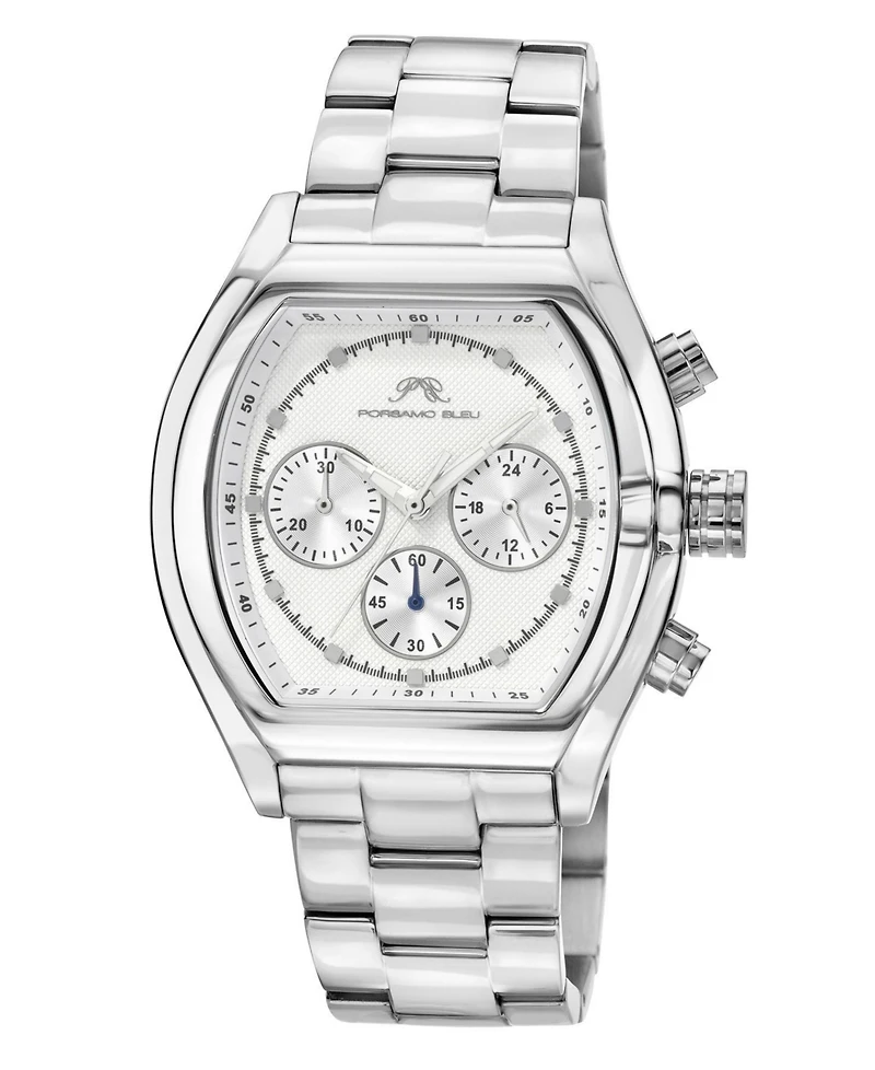 Roman Stainless Steel Silver Tone & White Men's Watch 1291AROS