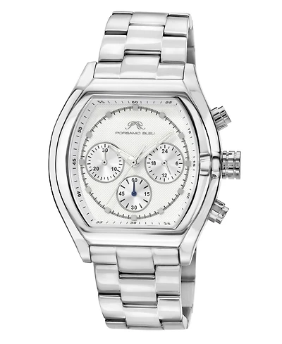 Roman Stainless Steel Silver Tone & White Men's Watch 1291AROS