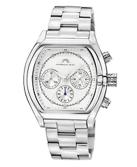 Roman Stainless Steel Silver Tone & White Men's Watch 1291AROS