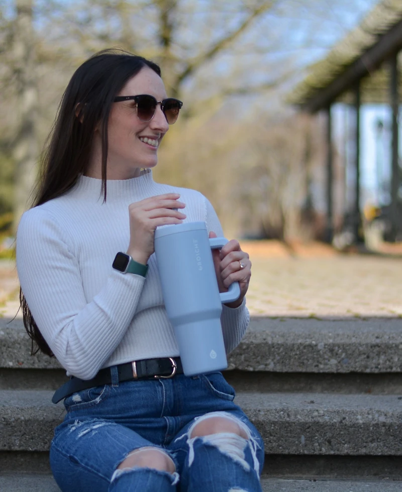 Grosche 40oz Insulated Tumbler with Straw and Handle