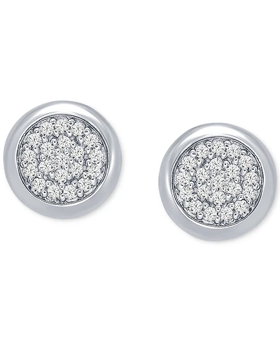 Men's Black Diamond Circle Cluster Stud Earrings (1/3 ct. t.w.) in Sterling Silver (Also in White Diamonds)