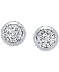 Men's Black Diamond Circle Cluster Stud Earrings (1/3 ct. t.w.) in Sterling Silver (Also in White Diamonds)