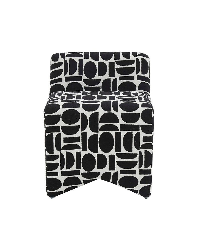 Tov Furniture 25" Geometric Jacquard Weave Stool
