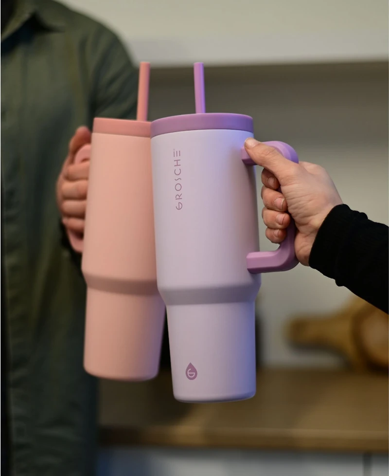 Grosche 40oz Insulated Tumbler with Straw and Handle