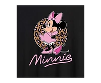 Hybrid Apparel Trendy Juniors Minnie Leopard Graphic Oversized Tee
