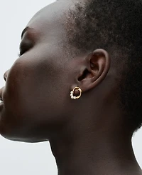 Pandora 14k gold-plated Shaped Circle Treated Freshwater Cultured Pearls Stud Earrings