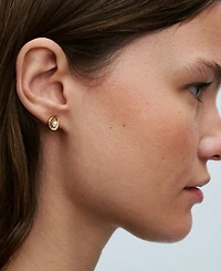 Pandora 14K Gold-Plated Shaped Oval Treated Freshwater Cultured Pearl Stud