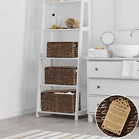 Casafield Set of 3 Water Hyacinth Storage Baskets with Lids, Natural - Small, Medium, Large