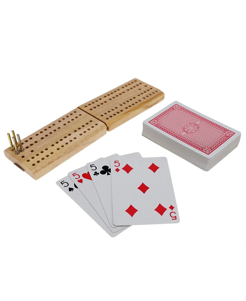 We Games Walnut 7-Games-in-1 Combination Game Set - Includes Chess, Checkers, Backgammon, Dominoes, Cribbage, Poker, Dice and Cards