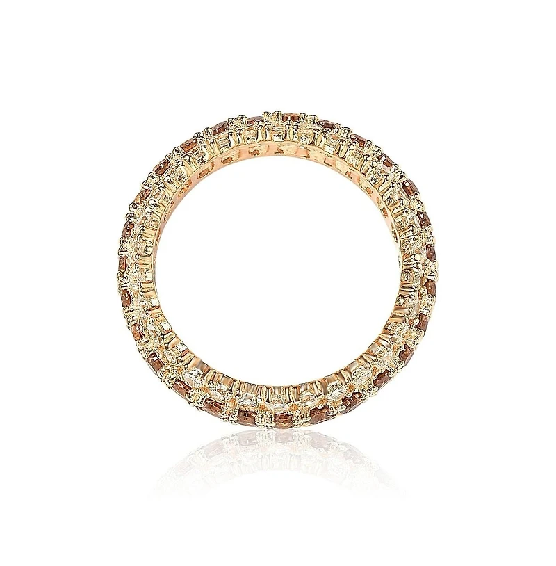 Suzy Levian Sterling Silver Cubic Zirconia -Row Brown Eternity Band