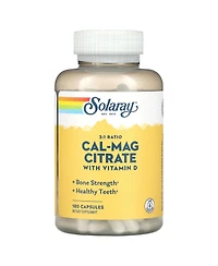 Solaray Cal-Mag Citrate with Vitamin D 2:1 Ratio - 180 Capsules
