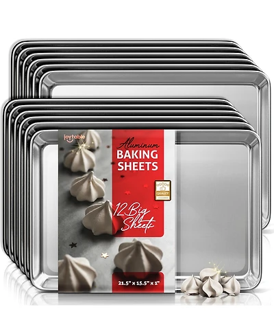 Non-stick Aluminum Baking Sheet - Large 21” x 15” - 12 Pack