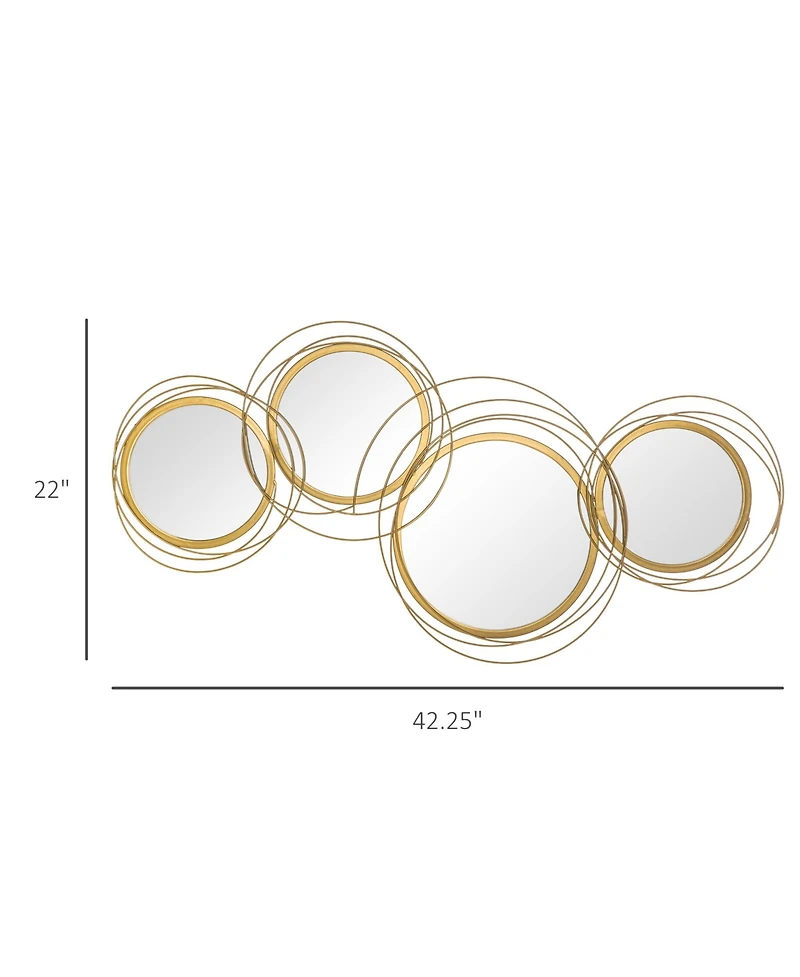 Homcom Metal Wall Art 42.25" in Round Wall Mirror,