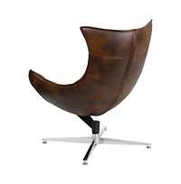 Merrick Lane Pavel Contoured Swivel Accent Chair With Crisscross Metal Base